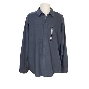 Men's Button Down Tony Hawk Shirt Size XL Long Sleeve Chest Pocket Dark Gray EUC